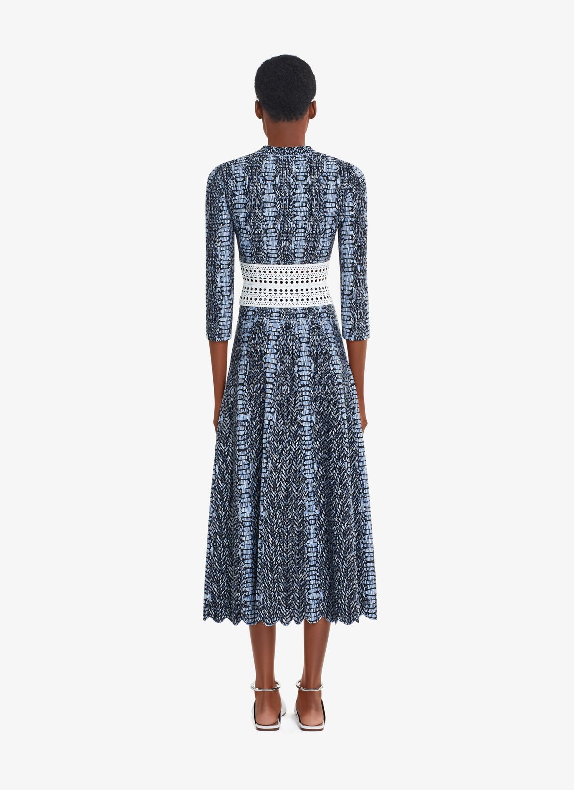 SHORT PYTHON KNIT CARDIGAN ALAÏA BLACK/BLUE SHORT PYTHON KNIT CARDIGAN